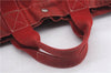 Authentic HERMES Deauville MM Hand Tote Bag Purse Canvas Red 4447D