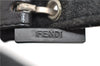 Authentic FENDI Shoulder Hand Bag Purse Cotton Jersey Leather Gray 4448D