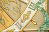 Authentic HERMES Carre 90 Scarf "CARPE DIEM" Silk Beige Green 4449C