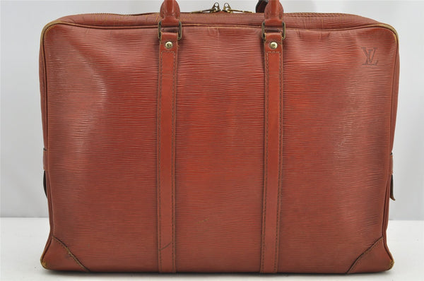 Authentic Louis Vuitton Epi Porte Documents Voyage Briefcase M54473 Brown 4450I