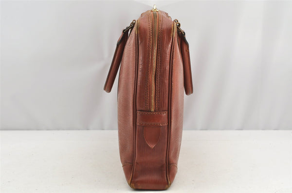Authentic Louis Vuitton Epi Porte Documents Voyage Briefcase M54473 Brown 4450I