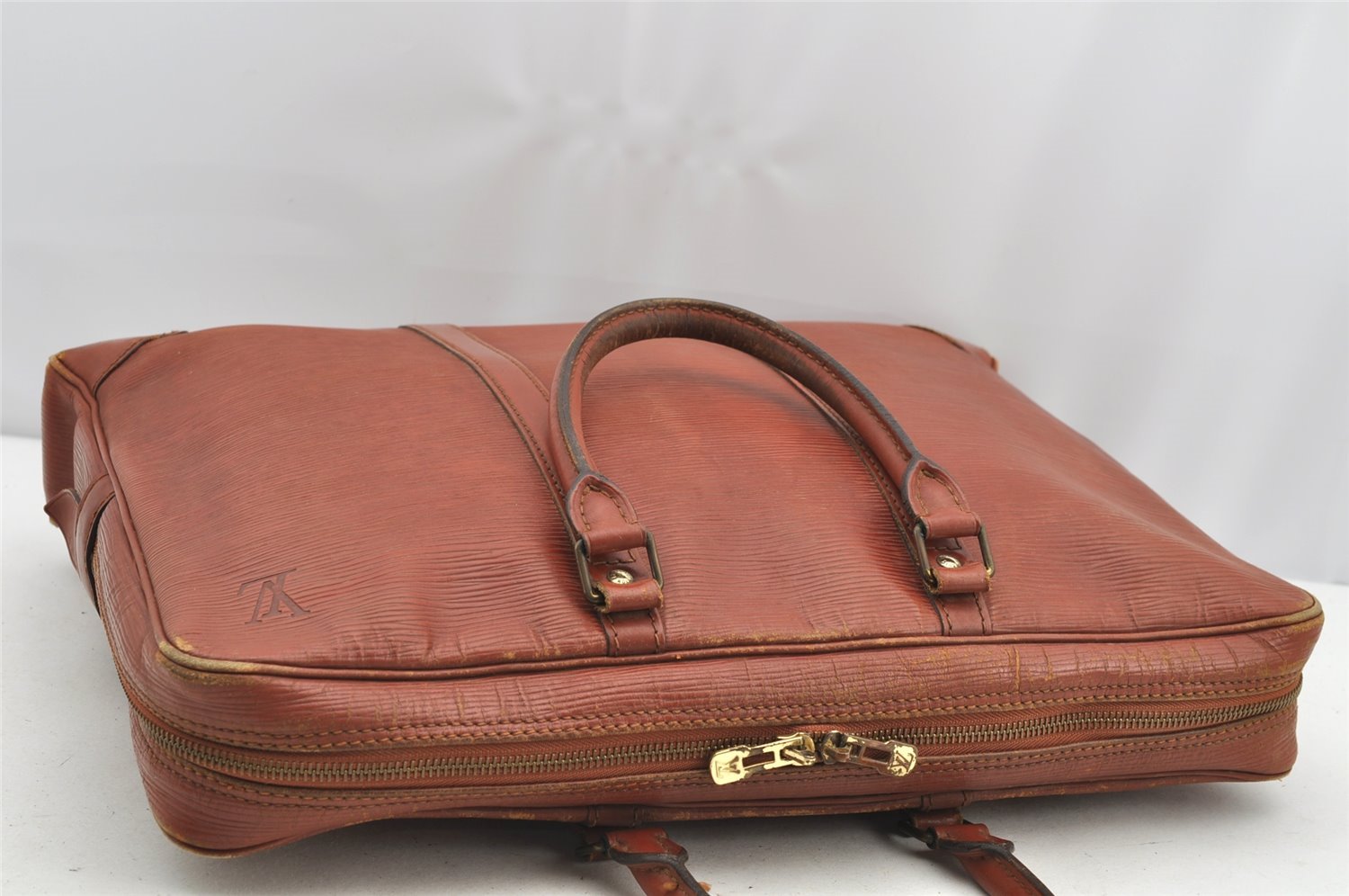 Authentic Louis Vuitton Epi Porte Documents Voyage Briefcase M54473 Brown 4450I