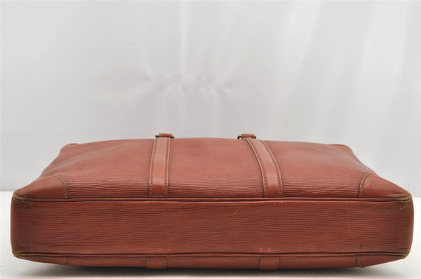 Authentic Louis Vuitton Epi Porte Documents Voyage Briefcase M54473 Brown 4450I