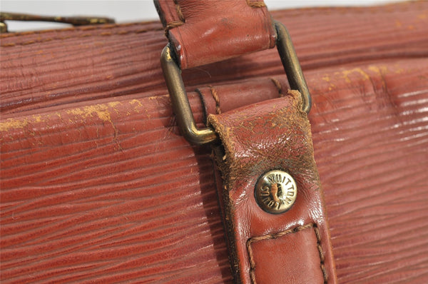Authentic Louis Vuitton Epi Porte Documents Voyage Briefcase M54473 Brown 4450I