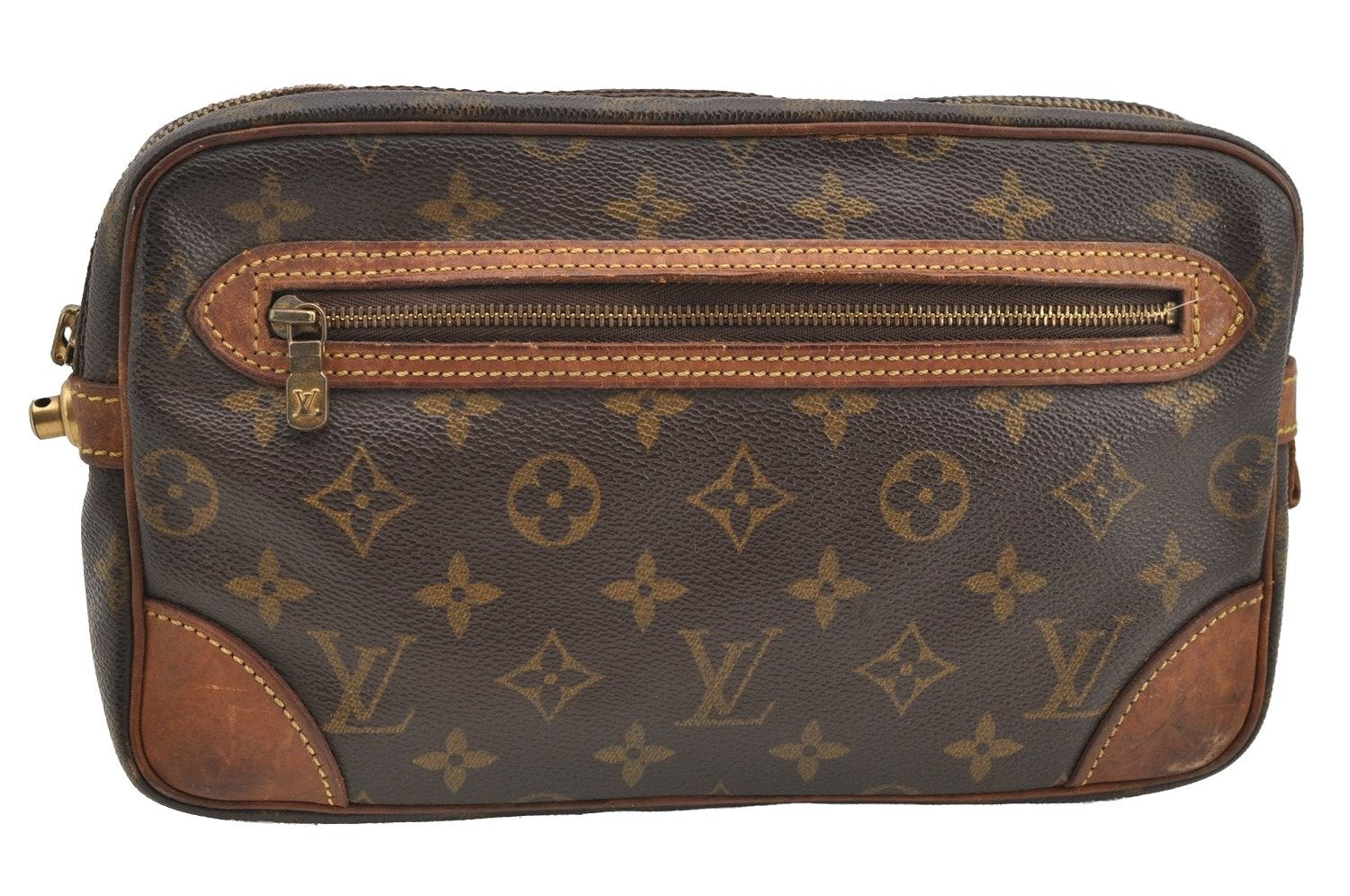 Authentic Louis Vuitton Monogram Marly Dragonne GM M51825 Clutch Bag Junk 4453I