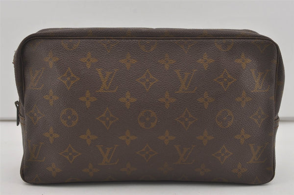 Auth Louis Vuitton Monogram Trousse Toilette 28 Clutch Hand Bag Old Model 4454I