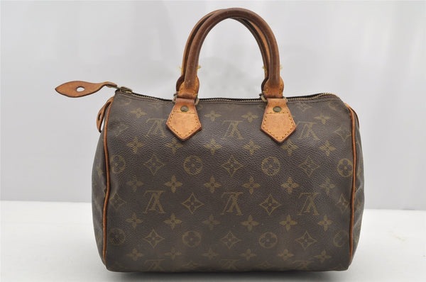 Authentic Louis Vuitton Monogram Speedy 25 Boston Hand Bag M41528 LV 4455I