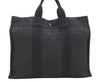 Authentic HERMES Her Line MM Hand Tote Bag Nylon Gray 4457D