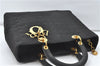 Authentic Christian Dior Cannage Hand Bag Nylon Black CD 4458D