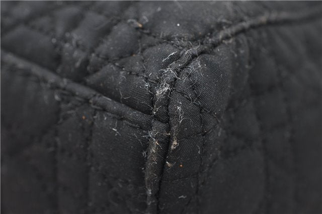 Authentic Christian Dior Cannage Hand Bag Nylon Black CD 4458D
