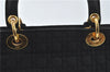 Authentic Christian Dior Cannage Hand Bag Nylon Black CD 4458D