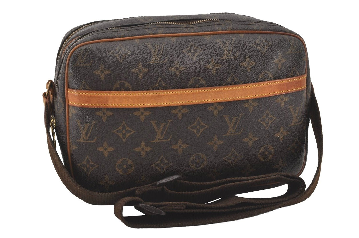 Authentic Louis Vuitton Monogram Reporter PM Shoulder Cross Bag M45254 LV 4459I