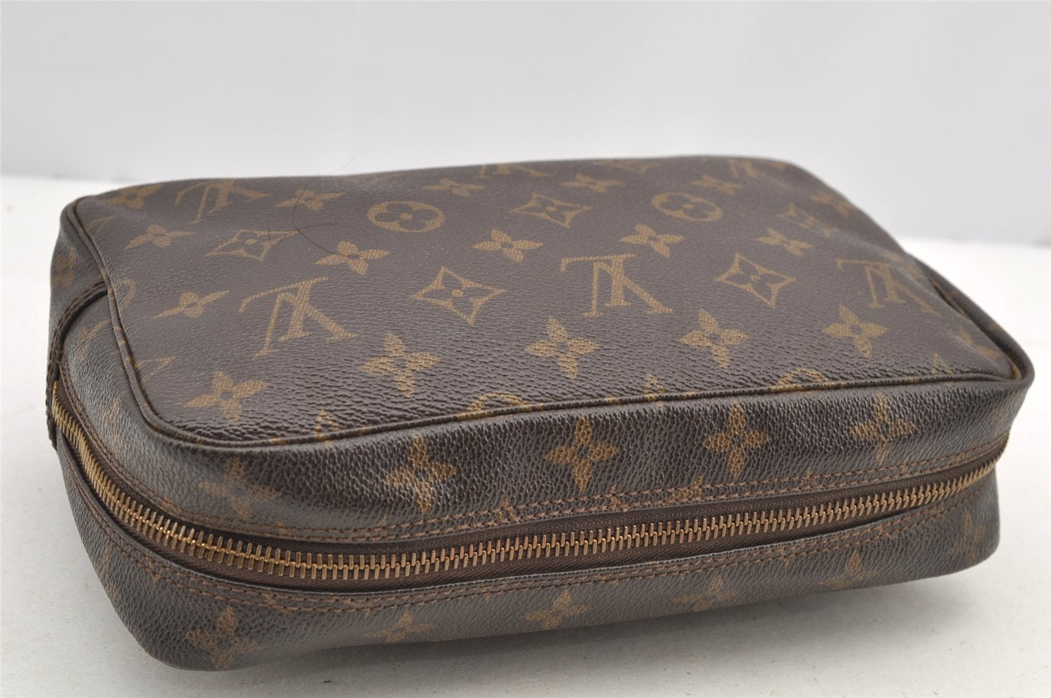 Auth Louis Vuitton Monogram Trousse Toilette 23 Clutch Hand Bag M47524 LV 4465I
