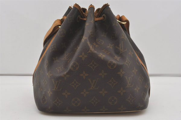 Authentic Louis Vuitton Monogram Petit Noe M42226 Shoulder Drawstring Bag 4468I