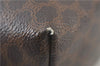 Authentic CELINE Macadam Blason Pattern Pouch PVC Leather Brown 4469D