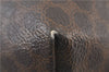 Authentic CELINE Macadam Blason Pattern Pouch PVC Leather Brown 4469D