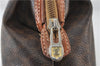 Authentic CELINE Macadam Blason Pattern Pouch PVC Leather Brown 4469D