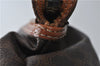 Authentic CELINE Macadam Blason Pattern Pouch PVC Leather Brown 4469D