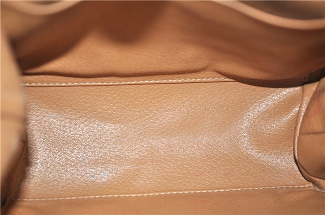 Authentic CELINE Macadam Blason Pattern Pouch PVC Leather Brown 4469D
