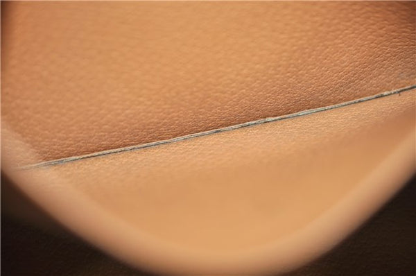 Authentic CELINE Macadam Blason Pattern Pouch PVC Leather Brown 4469D