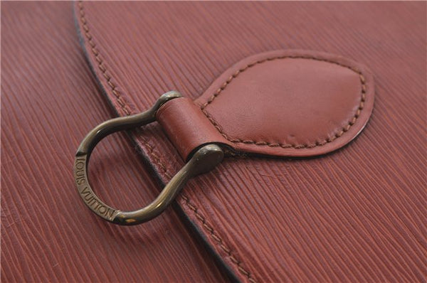 Authentic Louis Vuitton Epi Saint Cloud GM Shoulder Bag Brown LV 4471D