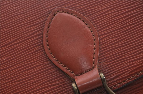 Authentic Louis Vuitton Epi Saint Cloud GM Shoulder Bag Brown LV 4471D