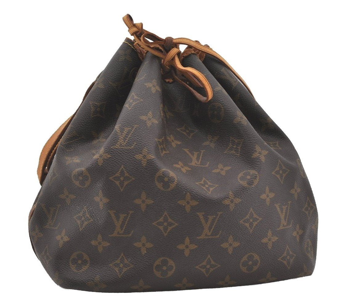 Authentic Louis Vuitton Monogram Petit Noe M42226 Shoulder Drawstring Bag 4474I