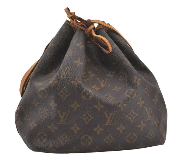 Authentic Louis Vuitton Monogram Petit Noe M42226 Shoulder Drawstring Bag 4474I
