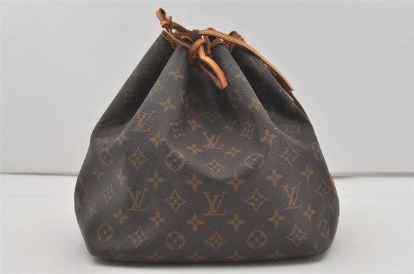 Authentic Louis Vuitton Monogram Petit Noe M42226 Shoulder Drawstring Bag 4474I