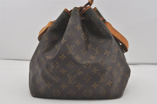 Authentic Louis Vuitton Monogram Petit Noe M42226 Shoulder Drawstring Bag 4474I
