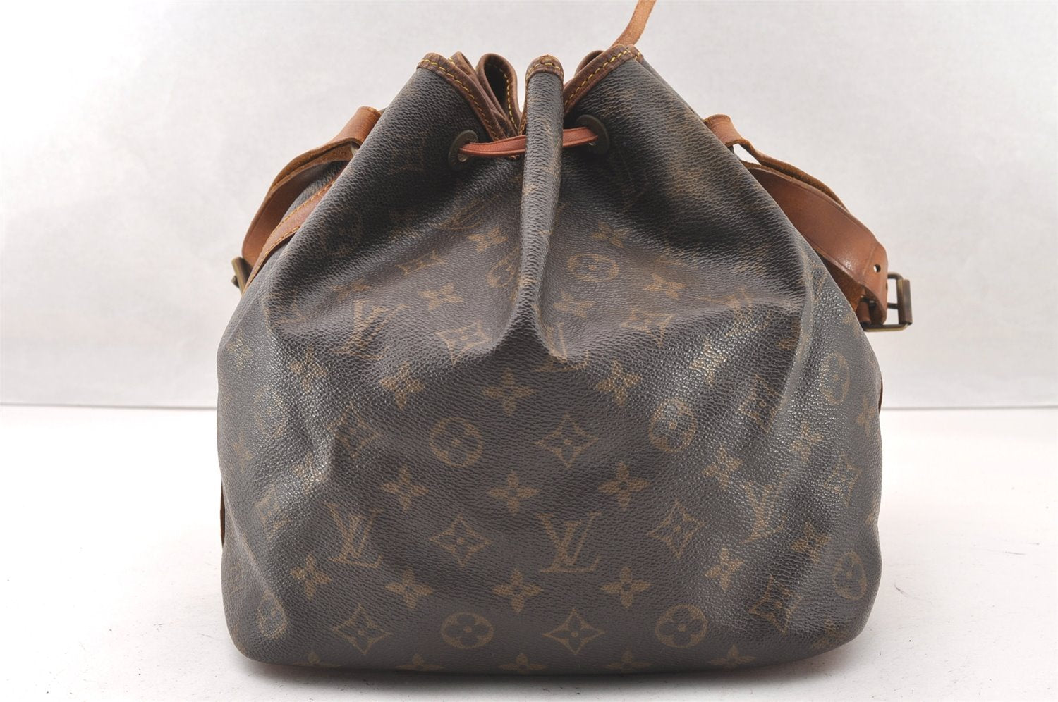 Authentic Louis Vuitton Monogram Petit Noe M42226 Shoulder Drawstring Bag 4475I
