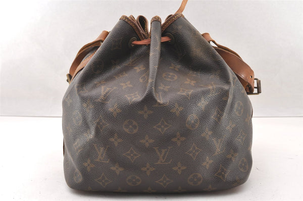 Authentic Louis Vuitton Monogram Petit Noe M42226 Shoulder Drawstring Bag 4475I