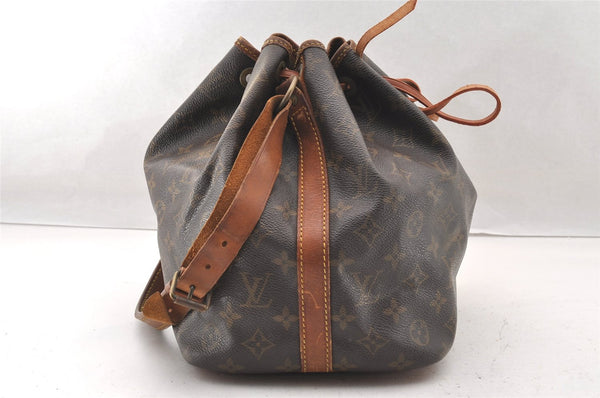 Authentic Louis Vuitton Monogram Petit Noe M42226 Shoulder Drawstring Bag 4475I