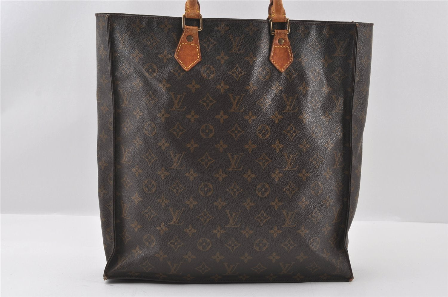 Authentic Louis Vuitton Monogram Sac Plat Hand Tote Bag M51140 LV 4476I