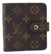 Authentic Louis Vuitton Monogram Compact Zip Bifold Wallet Purse M61667 LV 4477E