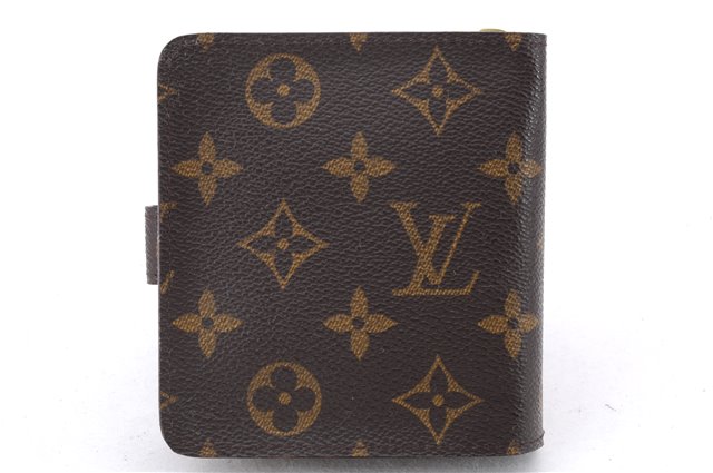 Authentic Louis Vuitton Monogram Compact Zip Bifold Wallet Purse M61667 LV 4477E