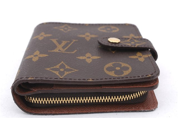 Authentic Louis Vuitton Monogram Compact Zip Bifold Wallet Purse M61667 LV 4477E