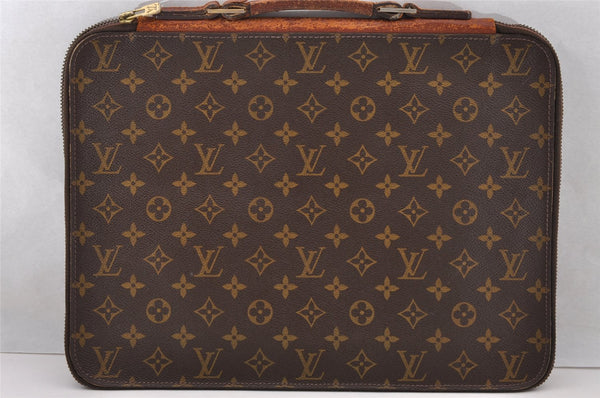 Auth Louis Vuitton Monogram Poche Documents Poignee Document Case Junk 4478I