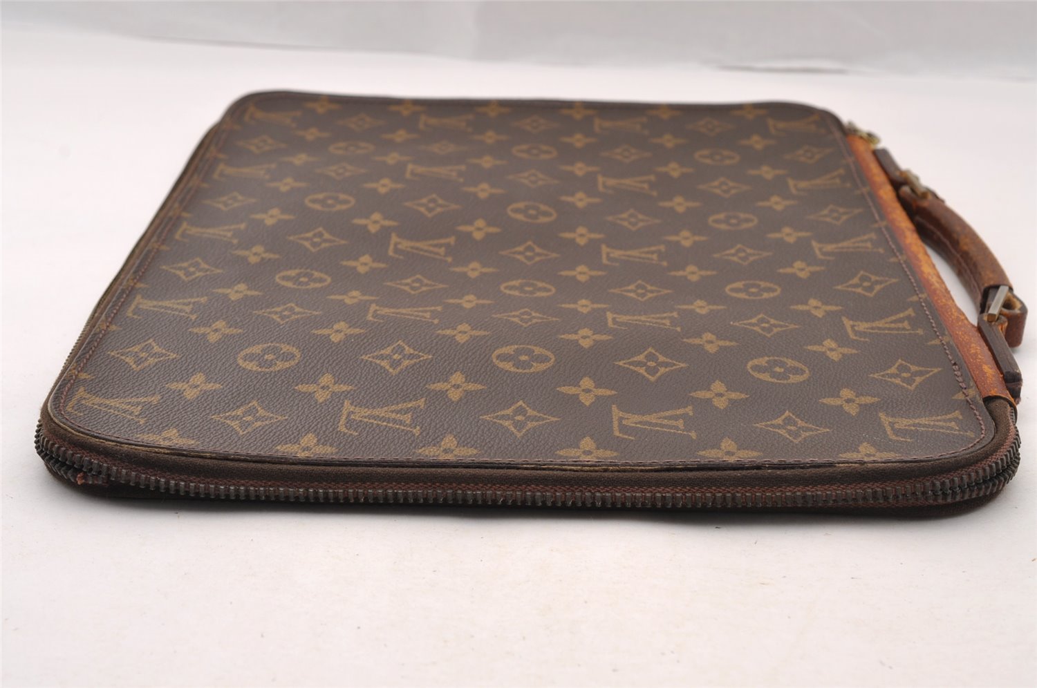 Auth Louis Vuitton Monogram Poche Documents Poignee Document Case Junk 4478I