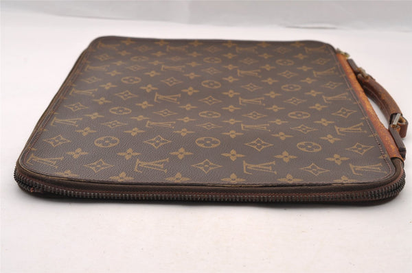 Auth Louis Vuitton Monogram Poche Documents Poignee Document Case Junk 4478I