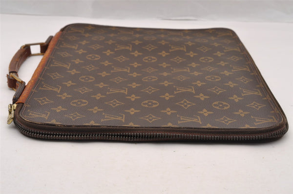 Auth Louis Vuitton Monogram Poche Documents Poignee Document Case Junk 4478I