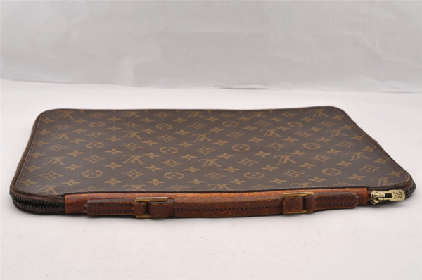 Auth Louis Vuitton Monogram Poche Documents Poignee Document Case Junk 4478I