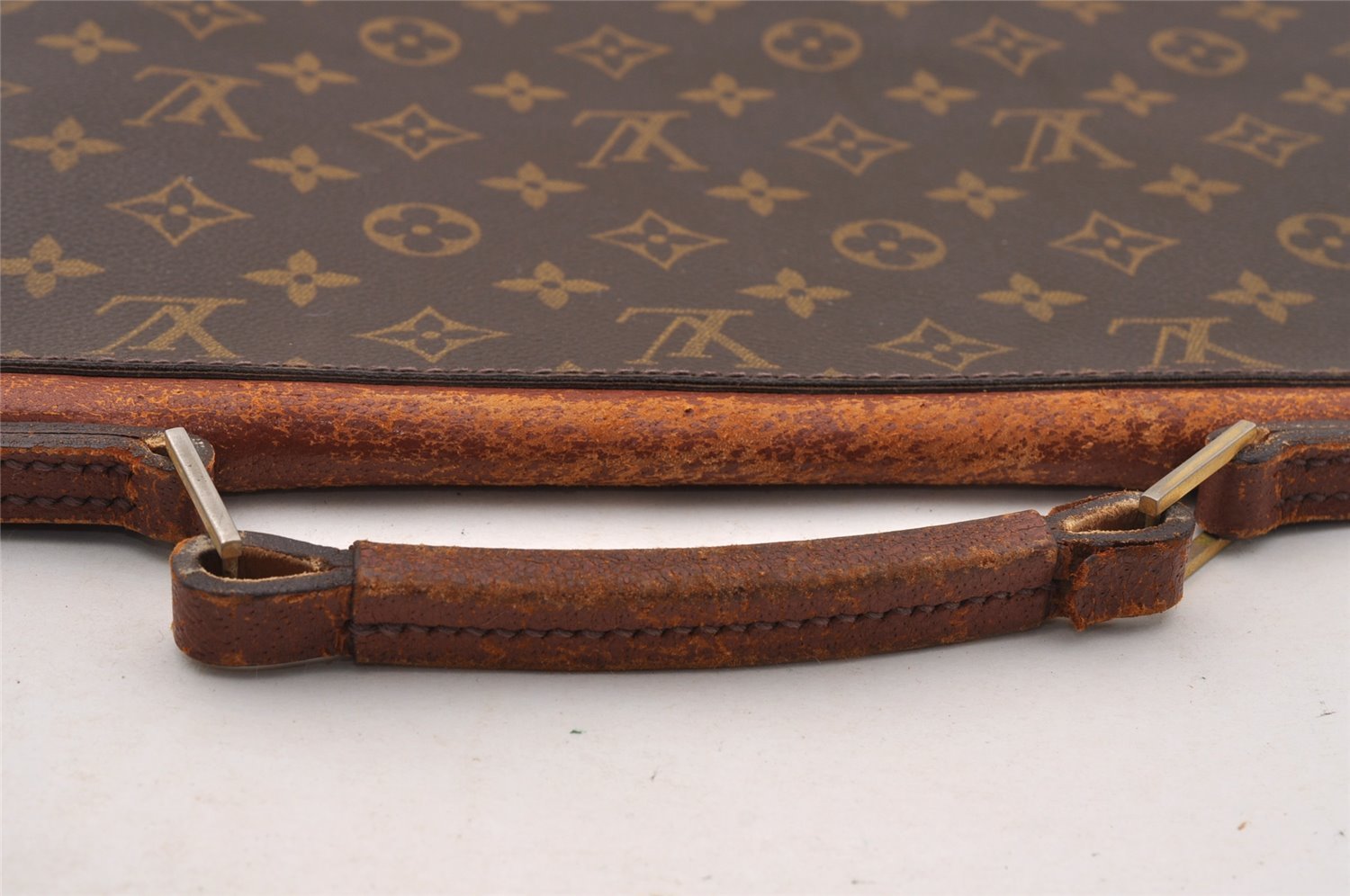 Auth Louis Vuitton Monogram Poche Documents Poignee Document Case Junk 4478I