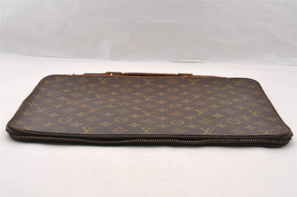Auth Louis Vuitton Monogram Poche Documents Poignee Document Case Junk 4478I