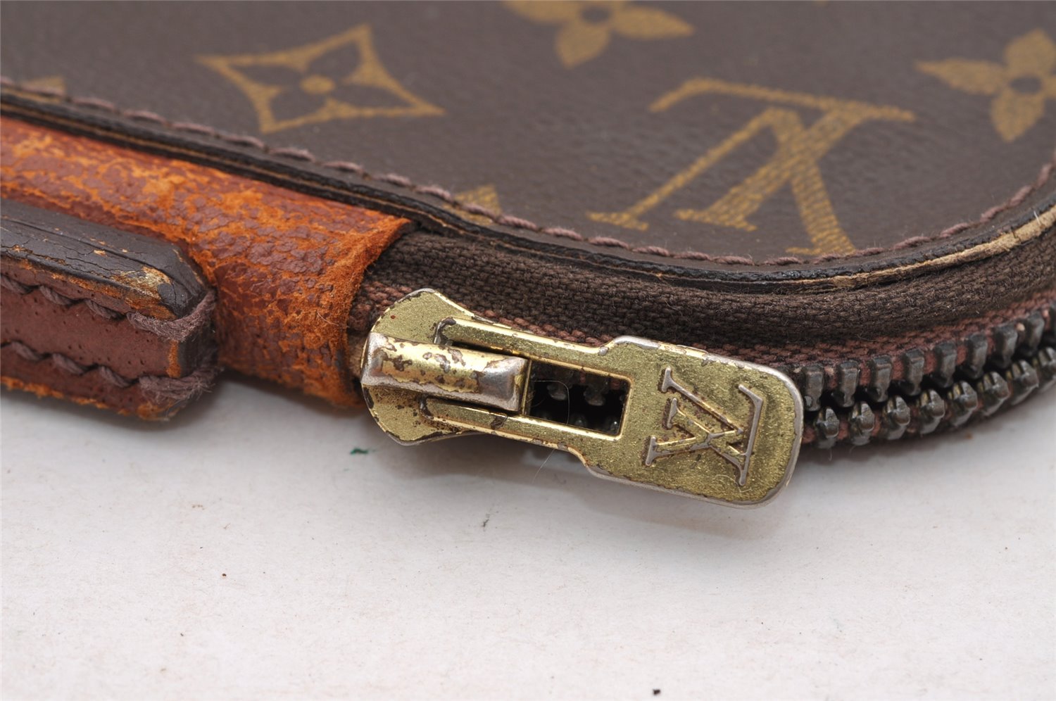 Auth Louis Vuitton Monogram Poche Documents Poignee Document Case Junk 4478I