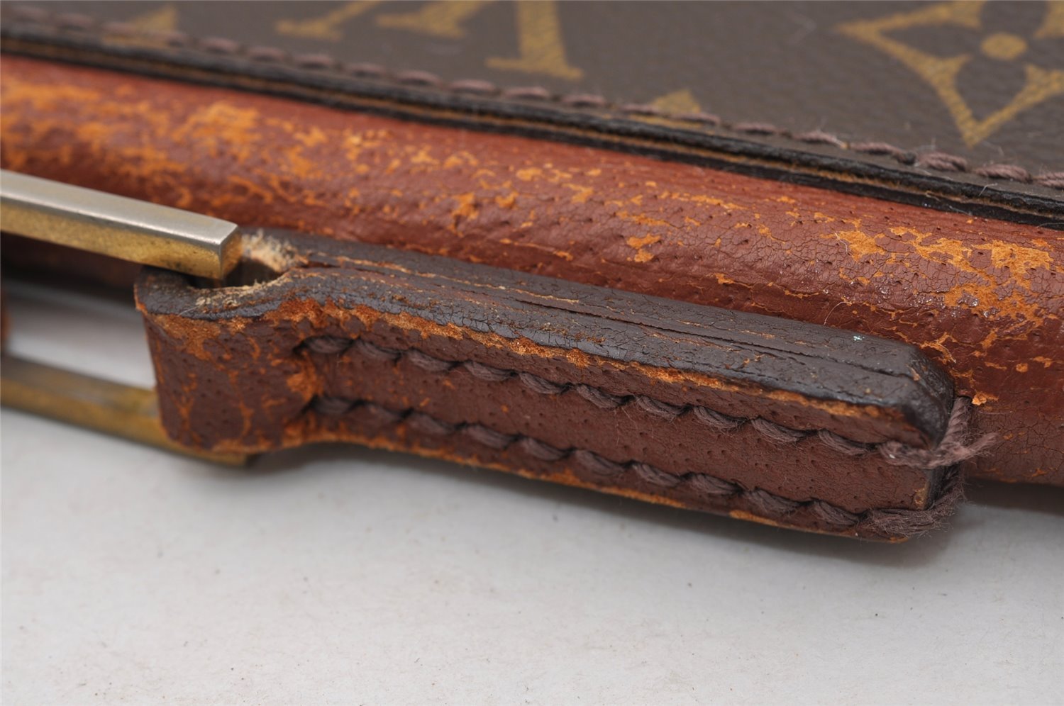 Auth Louis Vuitton Monogram Poche Documents Poignee Document Case Junk 4478I