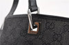 Authentic GUCCI Tote Hand Bag GG Canvas Leather 31244 Black 4479C