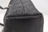 Authentic GUCCI Tote Hand Bag GG Canvas Leather 31244 Black 4479C