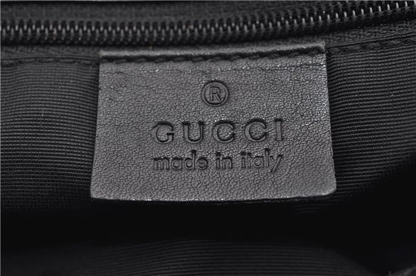 Authentic GUCCI Tote Hand Bag GG Canvas Leather 31244 Black 4479C