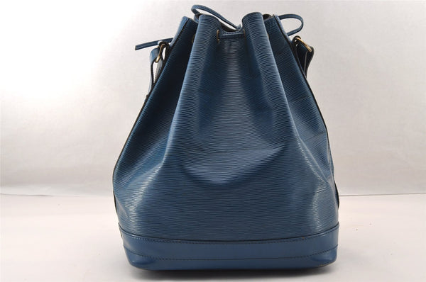 Authentic Louis Vuitton Epi Noe Shoulder Drawstring Bag Blue M44005 LV 4483I